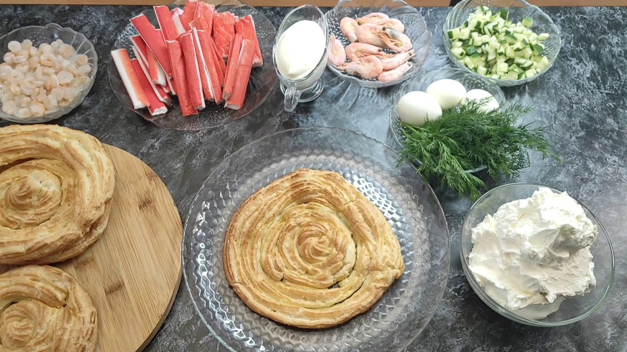 Закусочный крабовый торт с креветками ❗ Экспериментальный рецепт