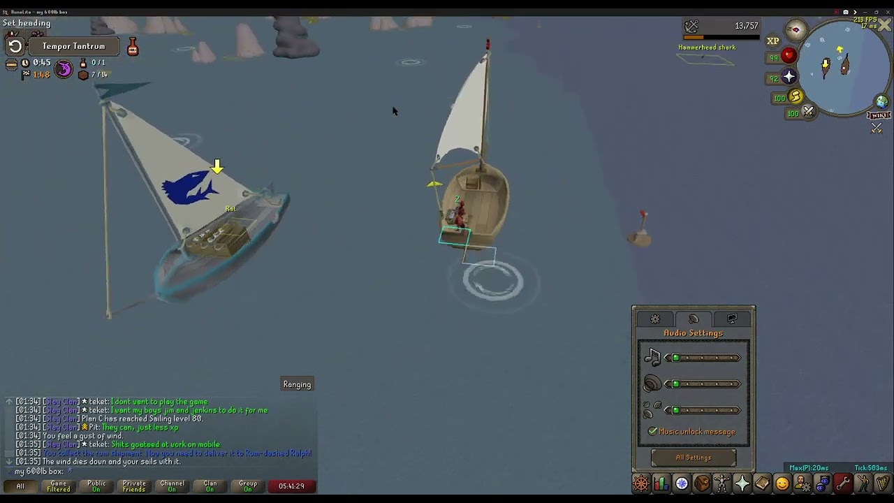 OSRS Sailing: Barracuda Trials - Tempor Tantrum Swordfish Time Example