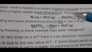 Monds process for refining  nickel