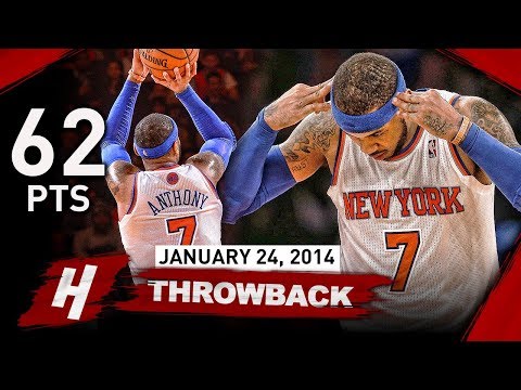 Carmelo Anthony NEW MSG Record Full Highlights vs Bobcats 2014.01.24 - UNREAL 62 Points, CAREER-HIGH