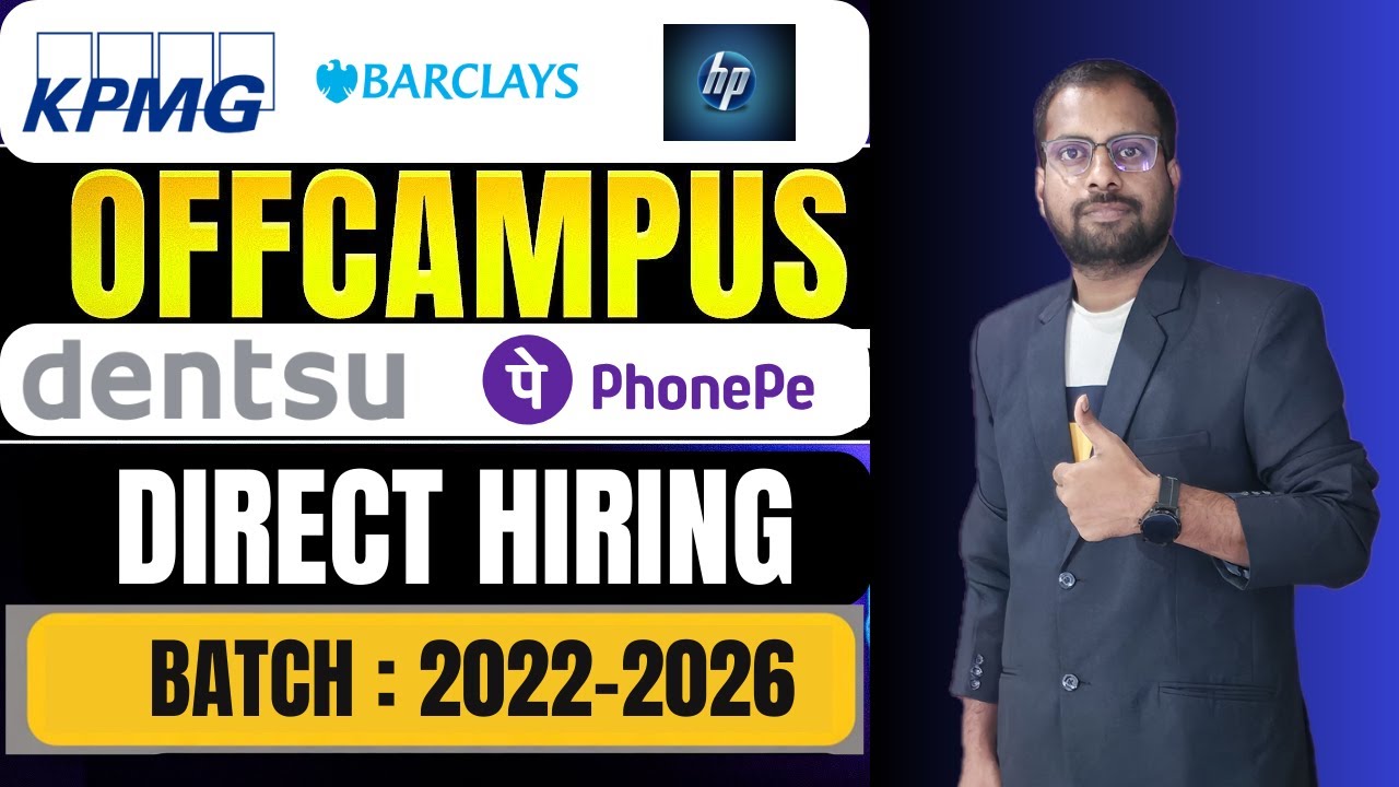 KPMG, Barclays New Hiring Announced For Freshers | Superset, Phonepe, Dentsu, HP Jobs | Register Now
