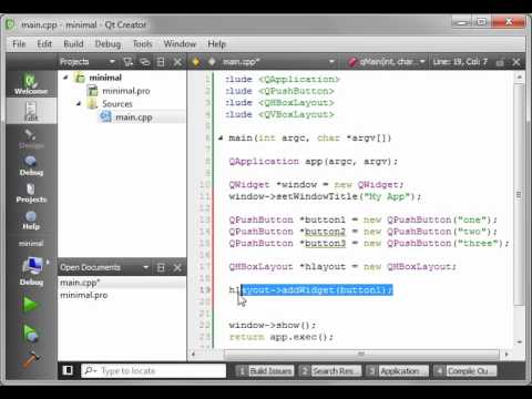 C++ Qt 8 - Horizontal and Vertical Layouts - YouTube