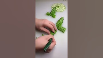 Hướng dẫn cắt tỉa trái khổ qua thành con ếch như thật #Shorts
