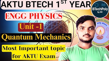 Unit-1 Quantum Mechanics – Most Important Topics for AKTU Exam