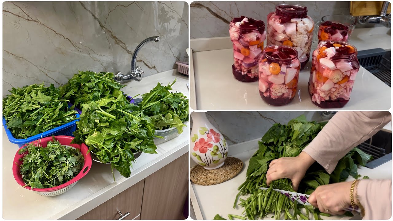 رمضان عالابواب🌙نكمل تفريز السبانخ للاحتفاظ بي طول السنة وطريقة طبخة وكبست طرشي احمر لشهر رمضان