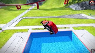 High Speed Cars Jumping in Pools BeamNG.Drive #09