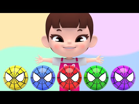 Learn Colors &amp;amp; Spider <strong>Ball</strong>! | <strong>Finger</strong> Family nursery rhymes &amp;amp; Kids Songs अध्ययन रंग- Lime And Toys