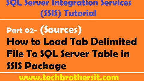 SSIS Tutorial Part 02- How to Load Tab Delimited File To SQL Server Table in SSIS Package