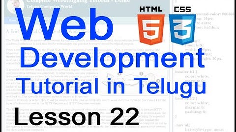 Web Development  Tutorials in Telugu - Lesson 22
