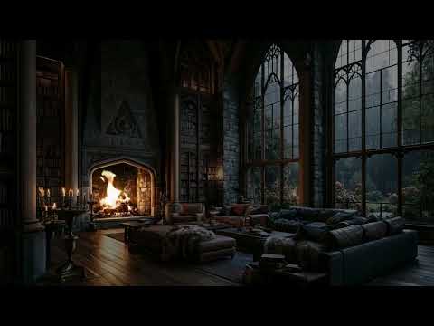 Cozy Night in a Medieval Castle 🏰🔥| Thunder & Fireplace Ambience for Deep Sleep & Relaxation