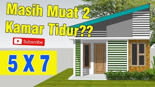 Desain Rumah Minimalis ukuran 5x7 - Atap Satu air tidak ribet