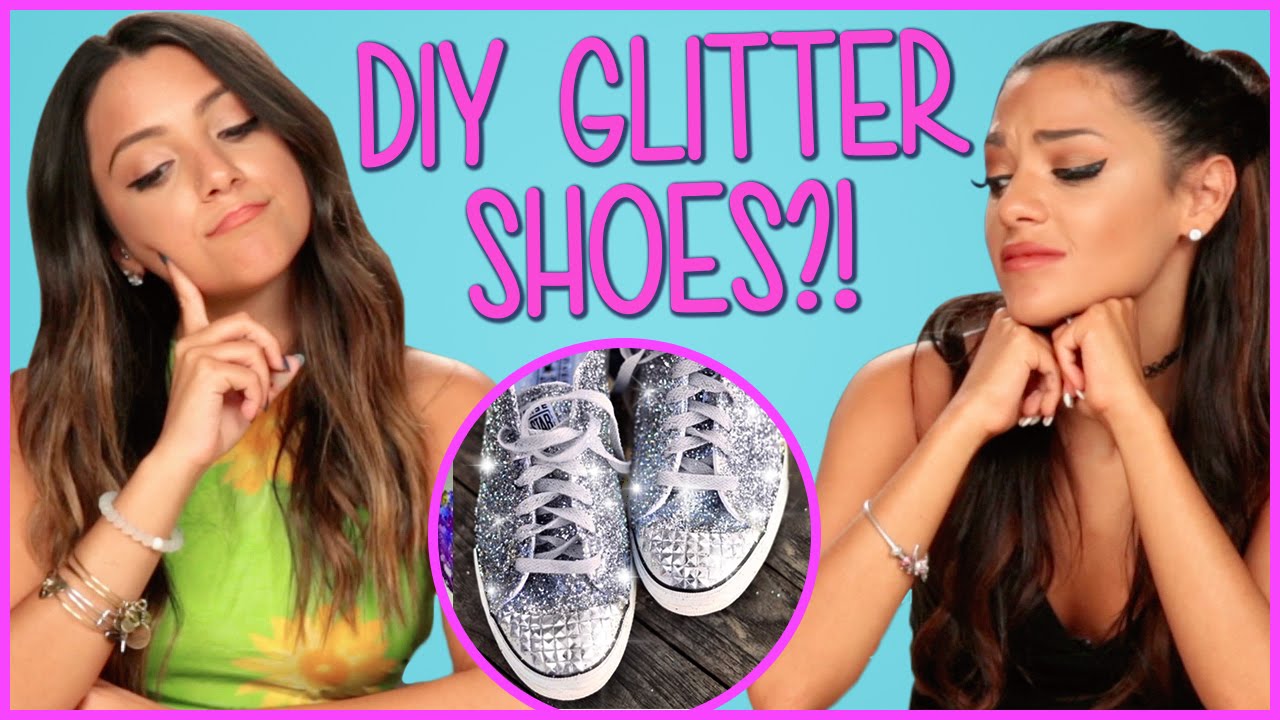 DIY Glitter Sneakers?! | Niki And Gabi DIY or DI-Don't - YouTube