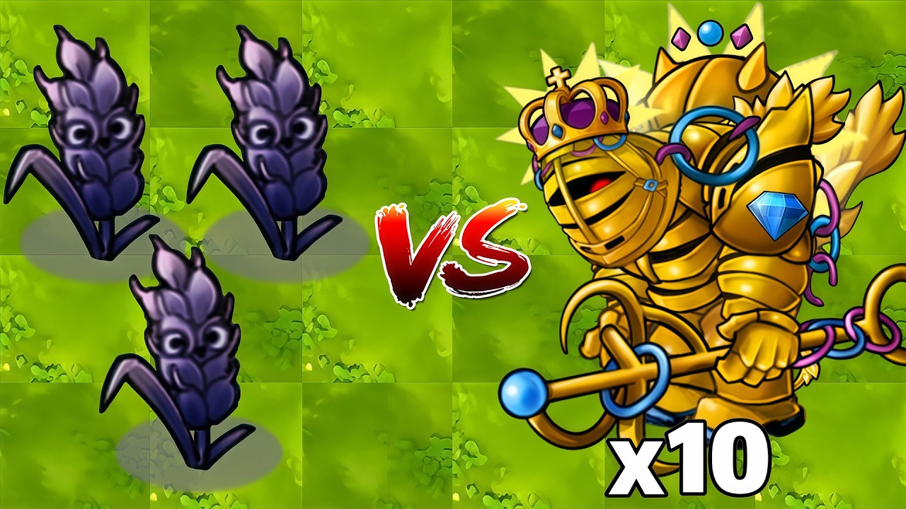 PVZ Fusion 3.4 Challenge - 3 Plants Obsidian Barley VS 10 Zombie Random - Who Will Win?
