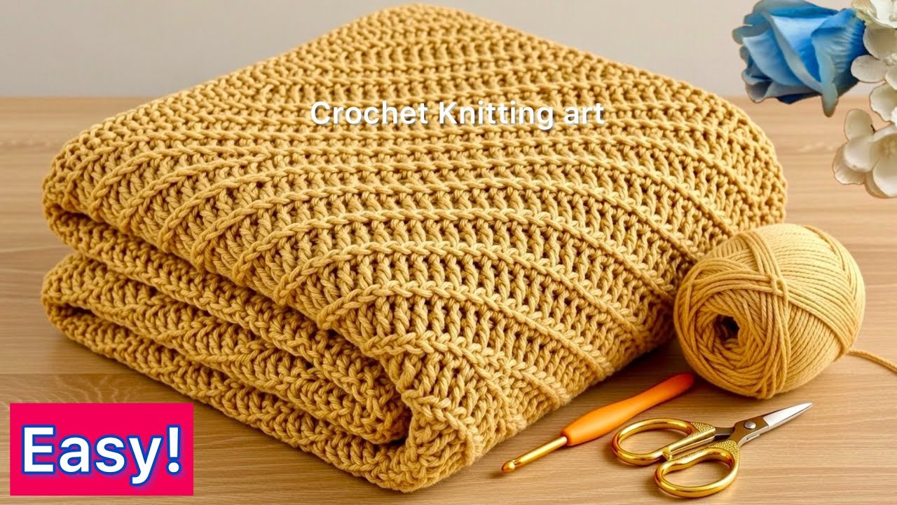 Easy Crochet Blanket Stitch Tutorial💚 Step-by-Step for Absolute Beginners