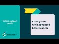 Living well with advanced bowel cancer | Online support event