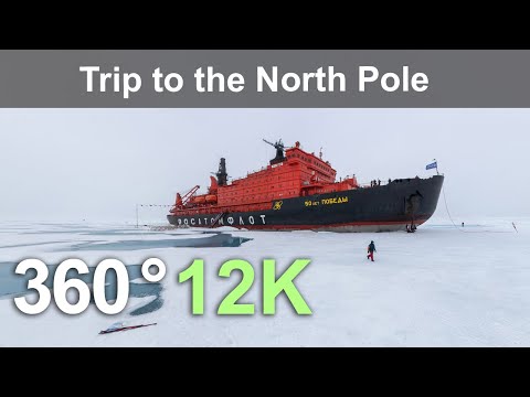 Trip to the North Pole. Aerial 360 video in 12K.