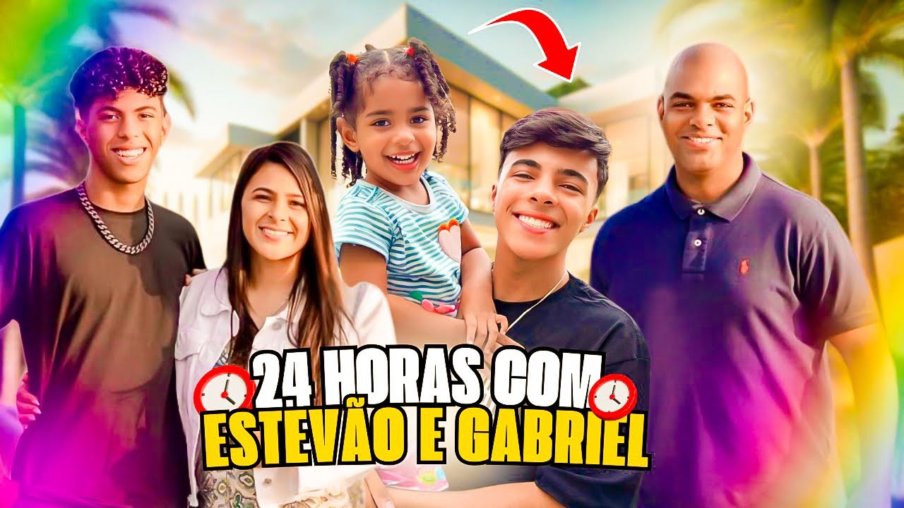 PASSEI O DIA NA CASA DO ESTEVAO FILIPE E DO GABRIEL - veja tudo que eu fiz em 24h00.