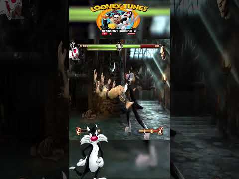 SYLVESTER THE CAT 67% COMBO ON GORO! Looney Tunes Cat Destroys Shokan Warrior | MK9 Mod #shorts