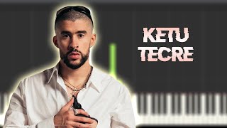 BAD BUNNY - KETU TeCRÉ | Instrumental Piano Tutorial / Partitura / Karaoke / MIDI screenshot 3