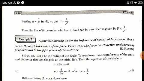 B.A/B.Sc3rd 6th sem unit 4 lecture 2 chapter 9 central orbits dynamics