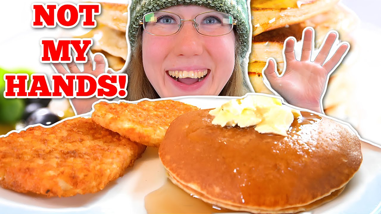Not My Hands Challenge (BREAKFAST Mukbang)!