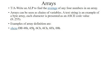Arrays - ALP x86 microprocessor programming part1