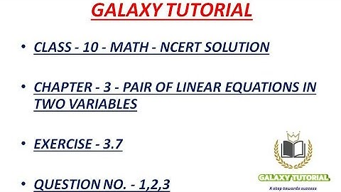 Exercise 3.7 Question No. 1,2,3 Class 10 Math NCERT Solution.