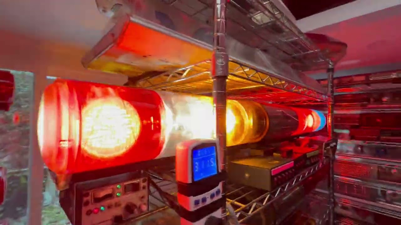 Federal Signal Aerodynic Model 24 lightbar Red Alley Cut-Out insert filter Dome w/Unitrol 480K Siren