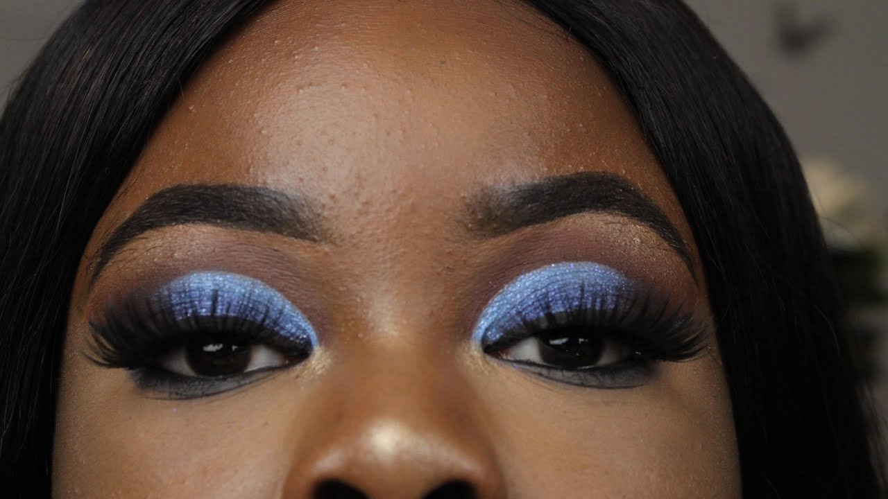 MIDNIGHT SEA | Blue glitter cut crease tutorial | Jada Kimberley