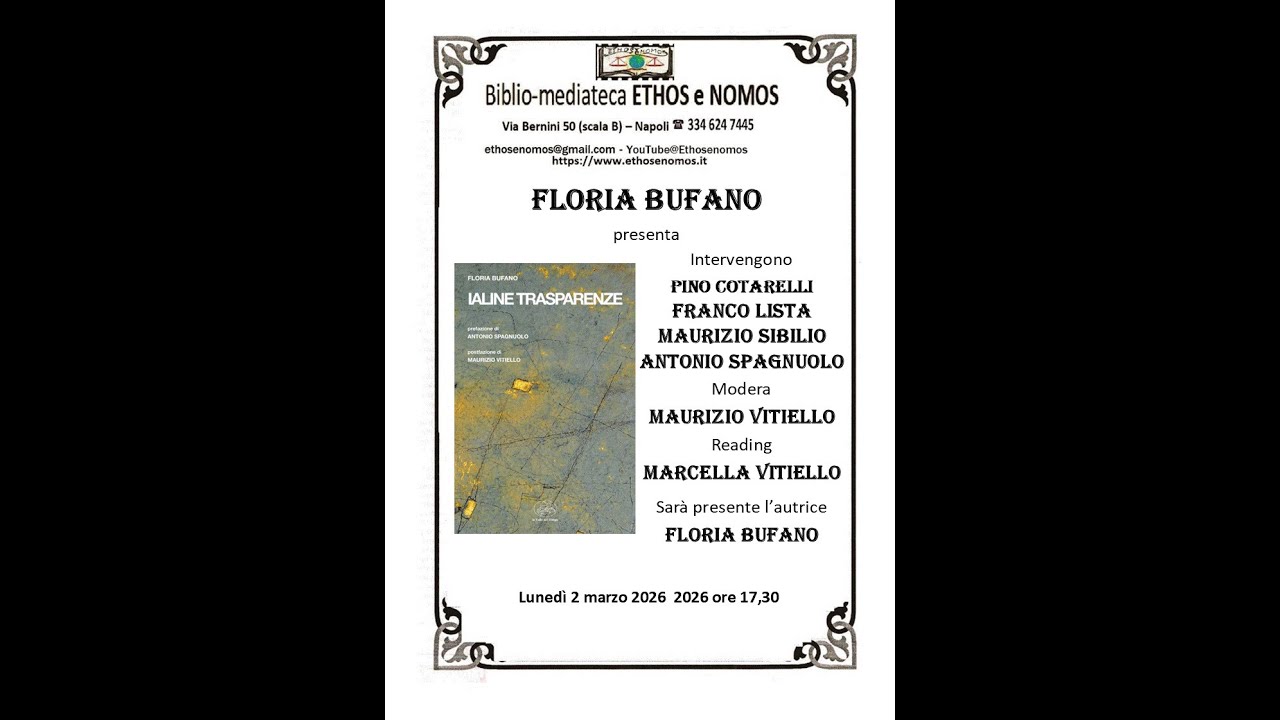 Ialine trasparenze: incontro con Floria Bufano, Pino Cotarelli, Franco Lista, 2-03-26.