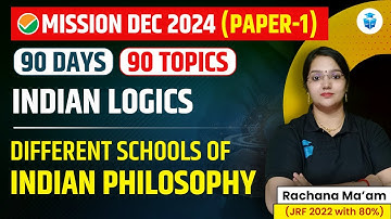UGCNET Dec 2024 | Indian Logic UGCNET Paper 1 | Different Schools of Indian Philosophy | Rachana Mam