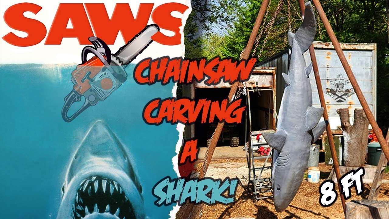 CHAINSAW CARVING A SHARK! YouTube