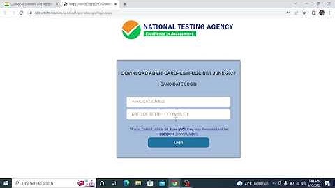 CSIR NET june 2022 admit card released | D PHYSICS |