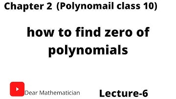 how to find zero of polynomials class 10