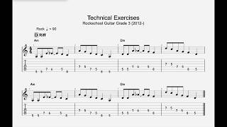 Technical Exercises: Group D Riff, Rockschool Guitar Grade 3