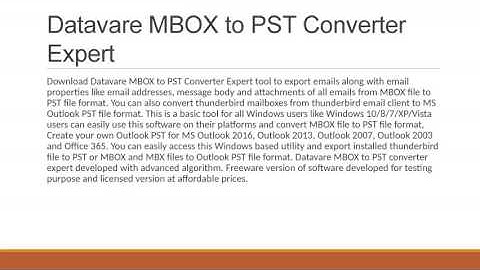 mbox to pst
