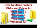 Share folders or disk drives in Windows 10, Windows 8, 7 and XP