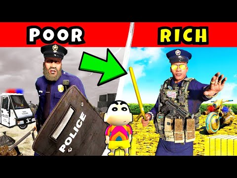 Franklin Become THE CHIEF OF RICH POLICE in GTA 5 | SHINCHAN and CHOP