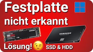 Festplatte wird nicht erkannt SSD wird nicht angezeigt