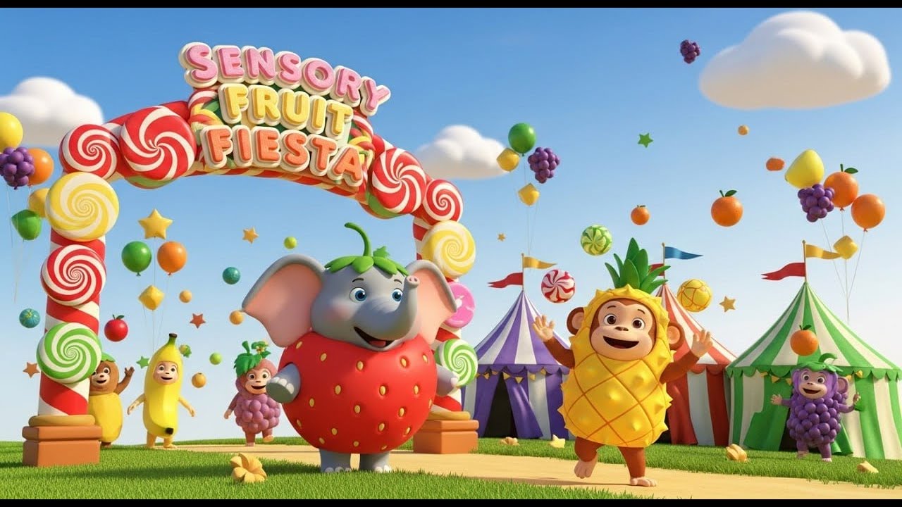 Baby Sensory 🍓 Dancing Fruit Paradise 🌸 | Relaxing Infant Visual Stimulation & Music 🎶