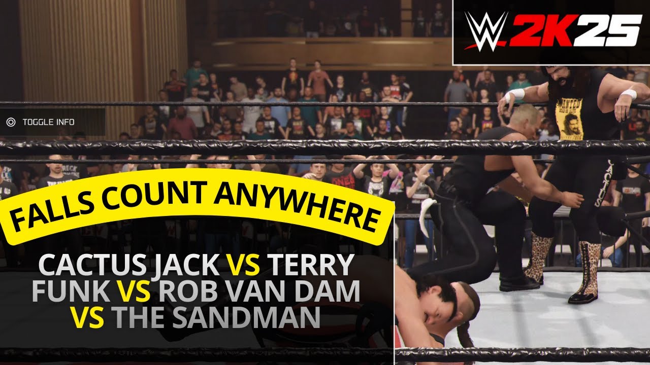 WWE 2K25 – Cactus Jack vs Terry Funk vs Rob Van Dam vs The Sandman (Falls Count Anywhere)