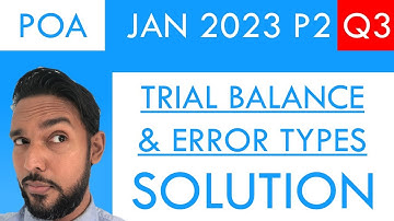 PoA - Jan 2023 P2 Q3 - Trial Balance, Errors, and Provision for Bad Debts