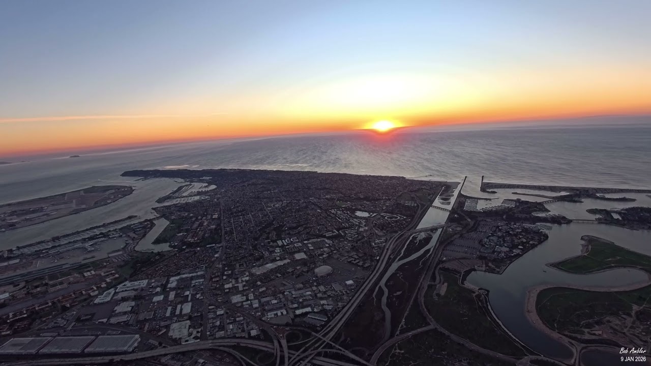Point Loma sunset aerial
