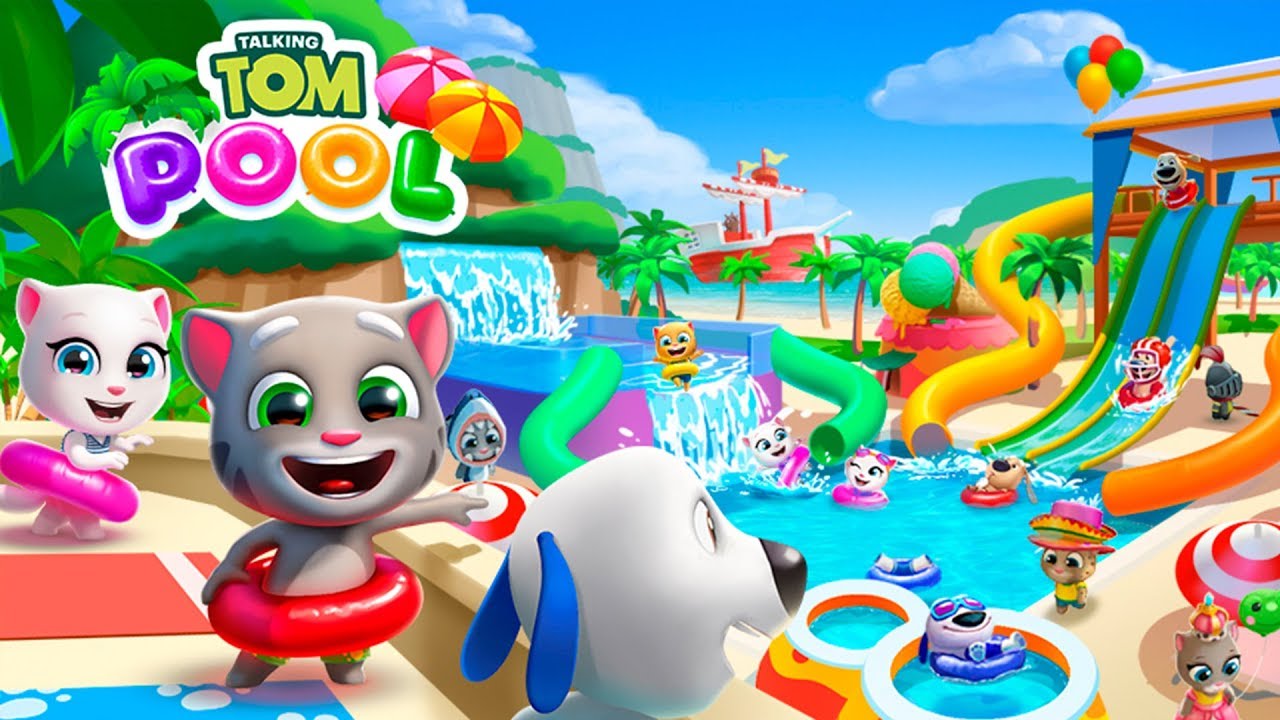 Игру аквапарк тома. Том Pool Анджела. Talking Tom Pool том. Talking Tom Pool outfit7 игра. Игры outfit7 Limited talking Tom 148apps.