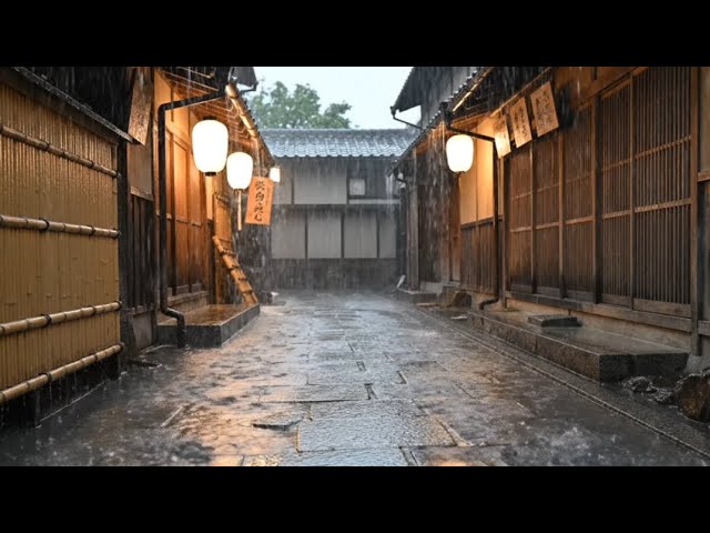 Rainy Kyoto Street ASMR | Cozy Japanese Alley Sounds for Deep Sleep