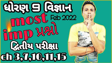 Most  imp questions| Std 9 Science Second exam| Feb 2022