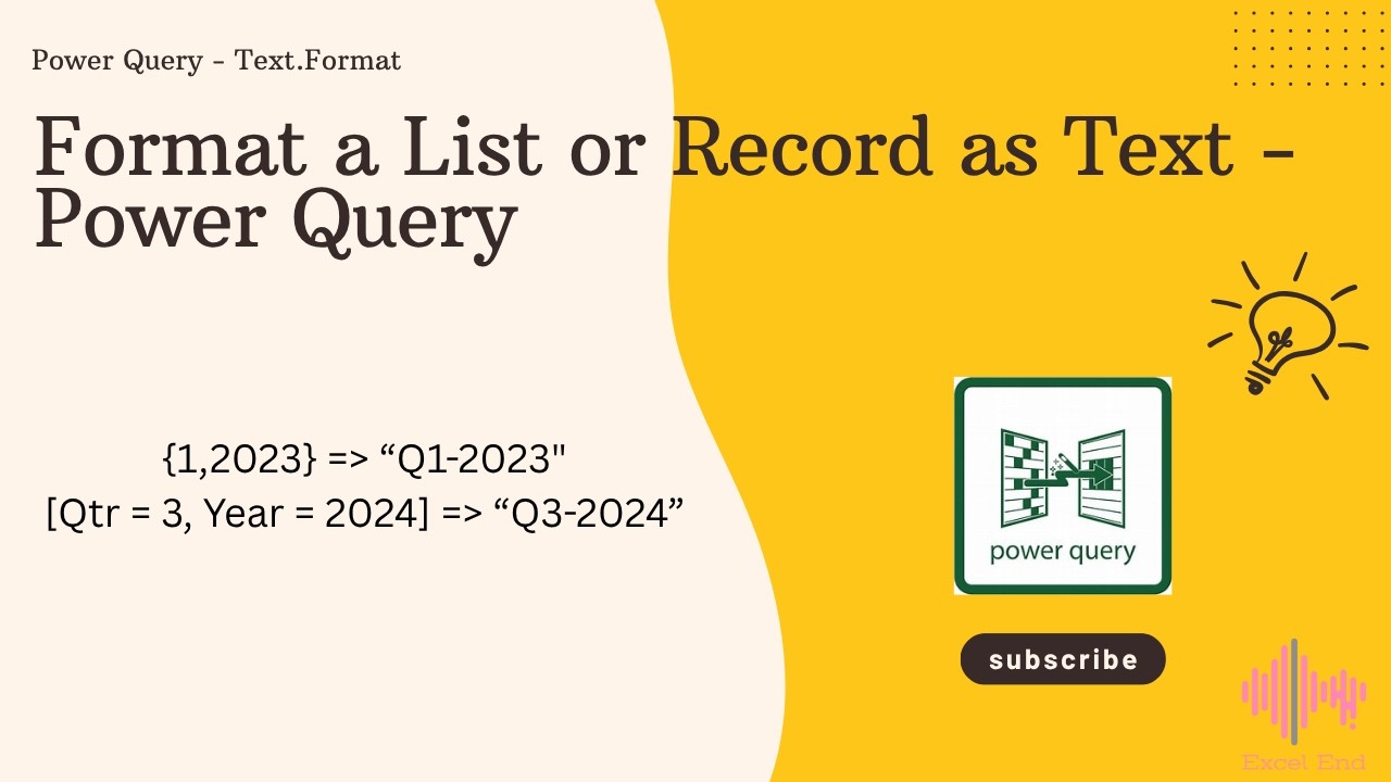 Format a List or Record as Text - Text.Format in Power Query - YouTube