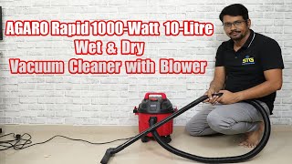 AGARO Rapid 1000 Watt 10 Litre Wet & Dry Vacuum Cleaner, with Blower Details Review 🔥
