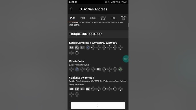 Códigos Secretos para GTA San Andreas PC