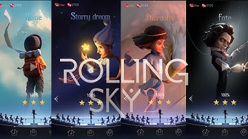 Rolling Sky 2 All levels | Home, Starry Dream, Pharaohs & Fate | Hands reveal